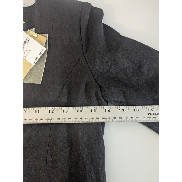 Gibson Size S Womens Black Scrunched Sleeve One Button LINEN blazer - Picture 5 of 7